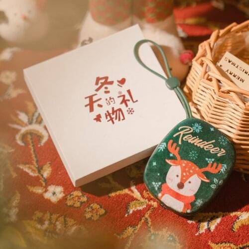 Christmas Goose Down Hand Warmers Power Supply Velvet Hand Warmers USB Portable Cute Retro Hand Warmers Fuel Hand Warmer