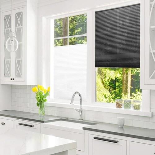 Self-Adhesive Pleated Blinds Half Blackout Bathroom Windows Curtains Shades for Living Room Window Door Decor