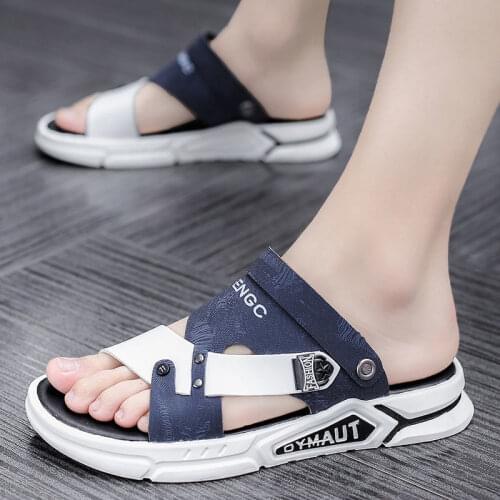 Luxury Leather Men Sandals Handmade Men Shoes Summer Soft Leather Shoes New Fashion Flats Beach Sandals