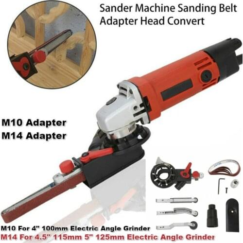 Sander Machine Sanding Belt Adapter Head Convert M10/M14 With Polishing Sanding Belt Grit Paper For 4"-5" Electric Angle Grinder