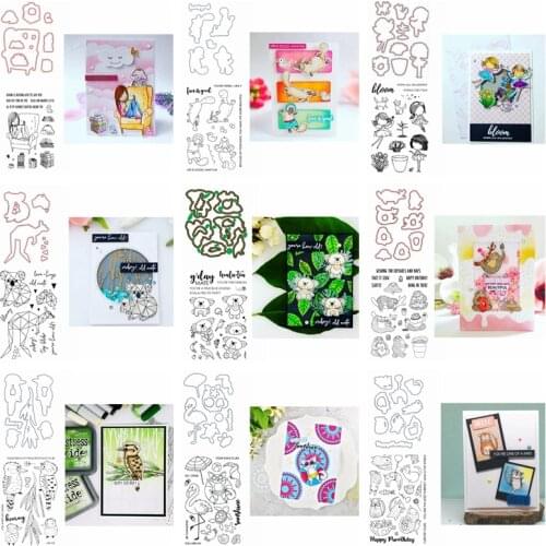 Cute Animal Sloth Flamingo Dog Koala Unicorn Clear Stamp Match Cutting Dies Scrapbook Card Album Make DIY Craft Stencil New 2020