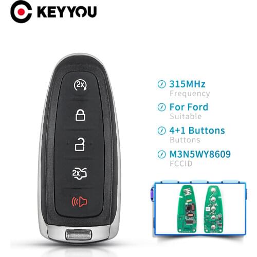 KEYYOU 5 Buttons Smart Remote Key M3N5WY8609 315Mhz For Ford Edge Escape Explore Expedition Flex Focus Taurus Car Keyless HU101