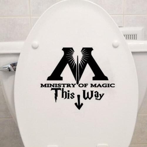 Modern Toilet Seat Wall Stickers Decorative Vinyl Decal Home Decoration Accessories Black 4WS-0012
