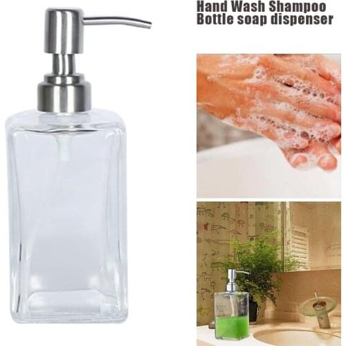 Glass Shampoo Dispenser Stainless Steel Pump Liquid Soap Essential Oils Lotions Bottle B1