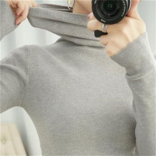 4XL Plus Size Turtleneck Sweater Women Solid Slim Pullover Tops Korean Style Pull Femme Long Sleeve Top Womens Fall Sweaters