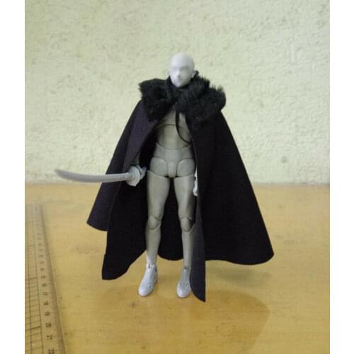 1/12 Scale Black Cape Cloak Model FOR 6" Body Doll