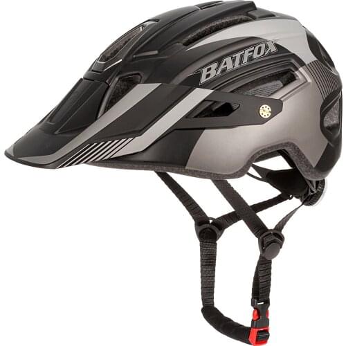 Bicycle Helmet With Tail Light Women Men Mountain Bicycle Ultralight Helmet Mtb Intergrally-molded Big Brim Hat Casco Ciclismo