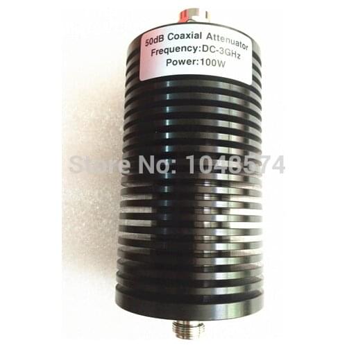 High quality 100W 50dB DC-3GHz RF Coaxial Attenuator N male to N female connector