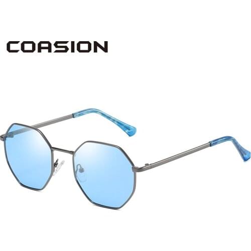 COASION Metal Frame Polygon Polarized Sunglasses Women Summer Style Shades Sun Glasses for Men lentes de sol mujer 2020 CA1209