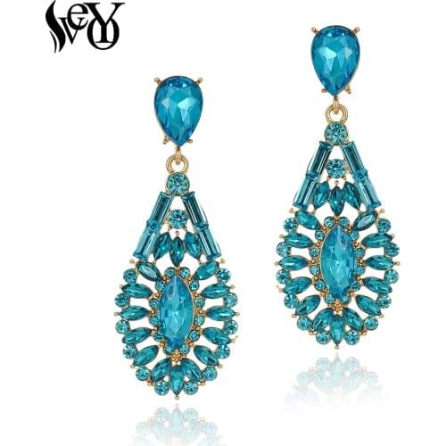 VEYO Elegant Crystal Rhinestone Drop Earrings Wedding Bridal Dangle Earrings Fashion Jewelry for Women 2020 New
