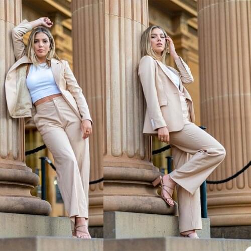 2 Pieces Set Women Suit Fashion Long Sleeve Jacket Streetwear Casual Custom Made Blazers Female Loose Coats