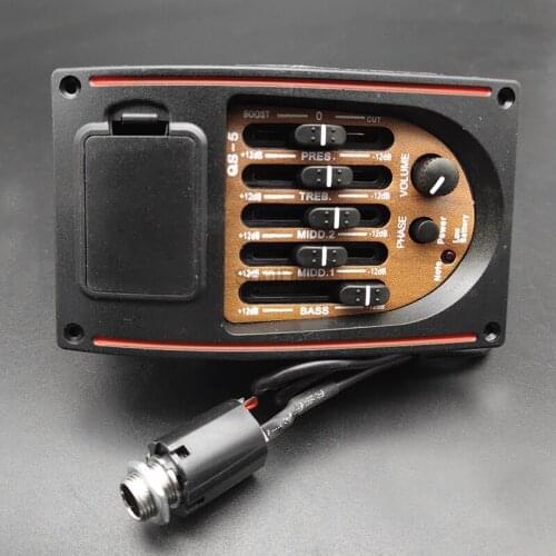 10Set 5 band Acosutic Guitar EQ Equalizer Tuner Piezo Pickup Folk Guitarra Accessories QS-5