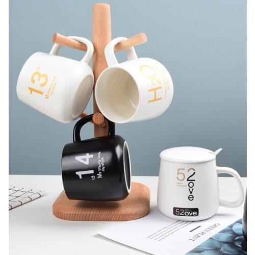 1314 Ceramic Mugs Matt finishing Creative Mugs Couple Mugs with Lided Spoon Water Mugs Office