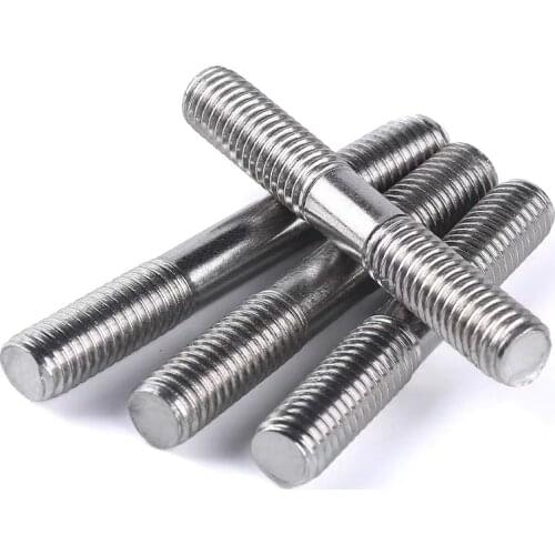 20pcs/lot M3 M4 M5 M6 M8 GB901 Stainless steel double end threaded screw thread studs bolt
