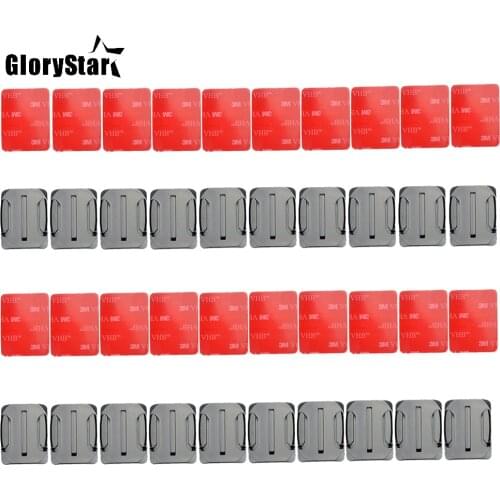40 pcs / set 20 pcs Curved Surface Mount Base + 20 pcs 3 M Adhesive For Gopro Hero 9 8 7 6 5 4 3 + for Xiaomi Yi for SJ4000