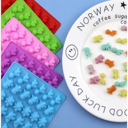 48 cute little dinosaur silicone chocolate molds Ice tray Baking tools Fudge Mould