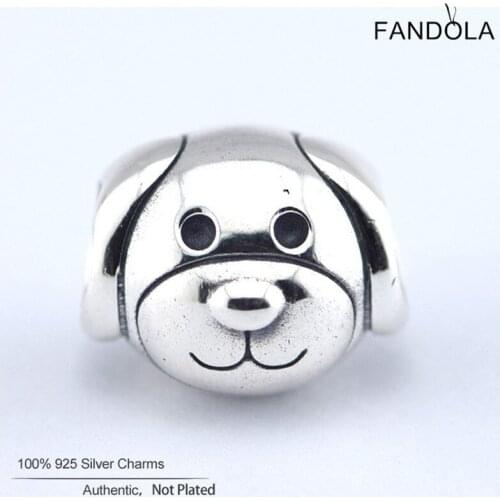 Genuine 925 Sterling Silver Devoted Dog Charms Beads for Jewelry Making Fits Women Original DIY Bracelets DIY Jewellery Berloque