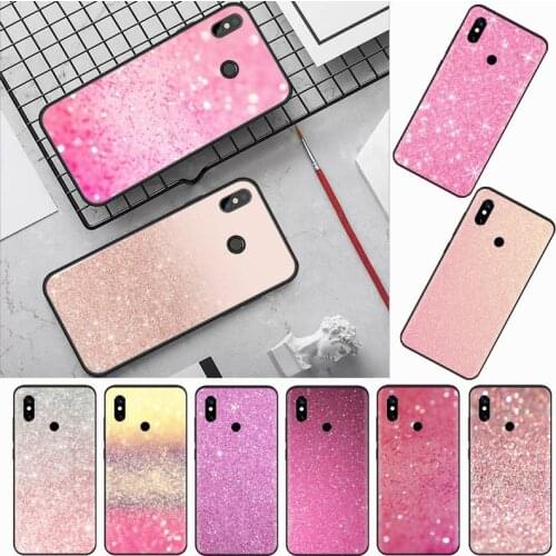 Bling Gradient pink pattern Bling Cute Phone Case For Xiaomi Redmi note 4 4X 8T 9 9s 10 K20 K30 cc9 9t pro lite max