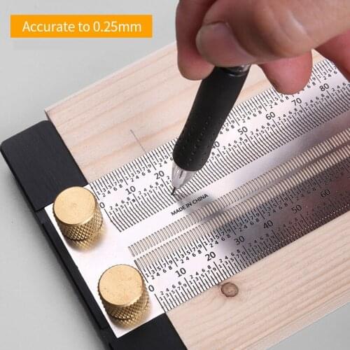 Woodworking Stainless Steel Line Ruler Quality Marking Tool Carpenter Scale Ruler Easy-operating Househeld Straight Line Drawing