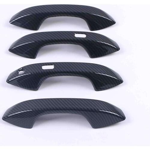 For Volkswagen VW Golf 8 MK8 R 2021 2022 Carbon Fiber Chrome Car Door Handle Cover Trim Exterior Styling Accessories 3 Keyholes