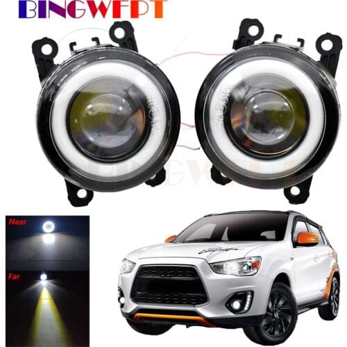 1 Pair/Pack Car H11 LED Fog Light Angel Eye DRL Daytime Running Light 12V For Mitsubishi ASX 2013 2014