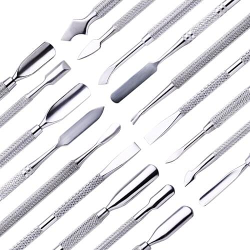 Double-ended Stainless Steel Cuticle Pusher Dead Skin Push Remover For Pedicure Nail Art Cleaner Care Tool