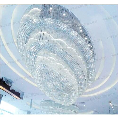 Hotel engineering crystal lamps luxury lobby lobby oval lighting villa living room project ceiling lamp