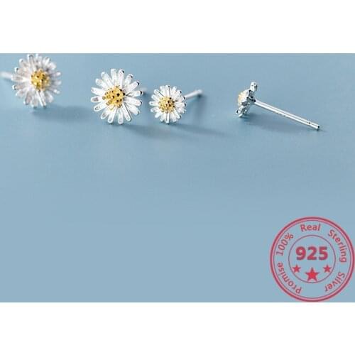 S925 Sterling Silver Exquisite Daisy Earrings Small Fresh Sweet Sunflowers Korean Version Of The New Jewelry