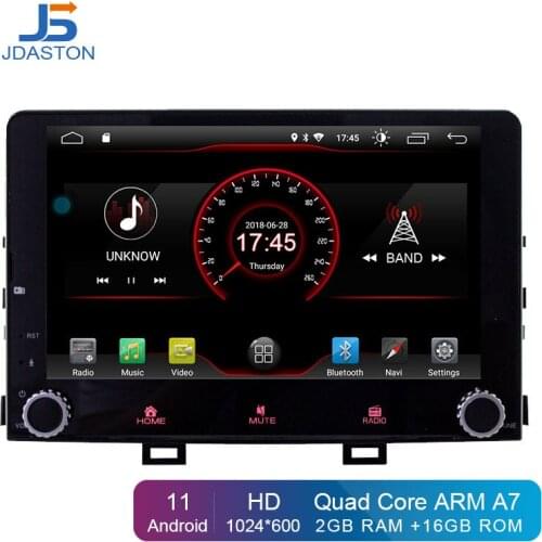 JDASTON Android 10 Car DVD Player For KIA RIO 2017 2018 1 Din Car Radio GPS Navigation Stereo WIFI Multimedia Head unit RDS USB