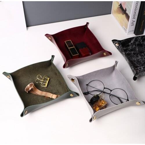 Storage Trays Square Tray for Jewelry Phone Coin Desktop Storage Box Sundries Bins Table Decoration Key Wallet trays decorative