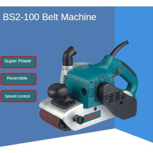 BS2-100 belt machine BS75 portable woodworking flat sandpaper machine metal woodworking polishing machine