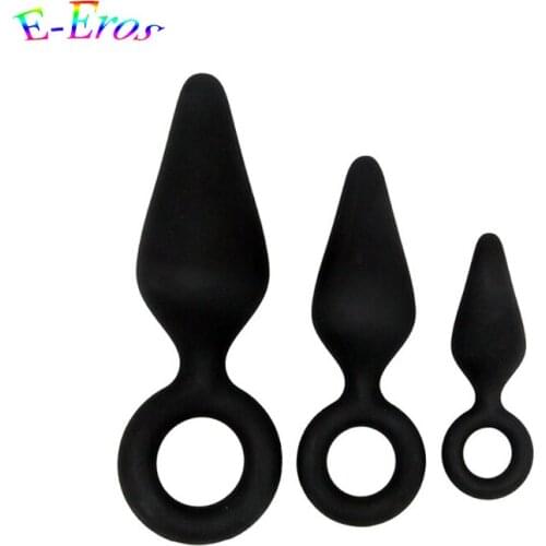 ORISSI Black Soft Butt Plug Anal Dildo,Beads Hook Buttplug Prostata Massage Adult Gay Silicone Anal Plug Sex Toys for Men Woman