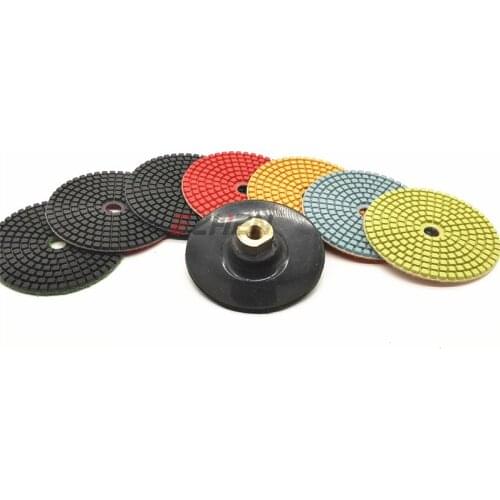 Diamond Polishing Pads Kit 4 inch 100mm Wet/Dry for Granite Stone Concrete Marble Use Grinding Discs Set Makita