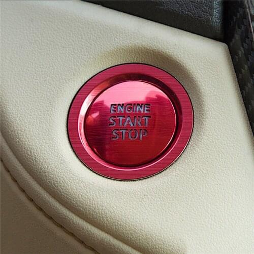 Aluminum Alloy Start Switch Sticker Ignition Button Frame Trim for Toyota RAV4