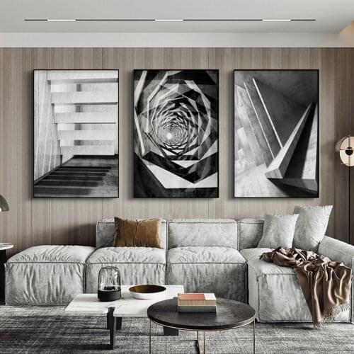 Nordic Black White art wall art Canvas Painting posters Prints Abstract building Picture for Living Room Morden Home Decor