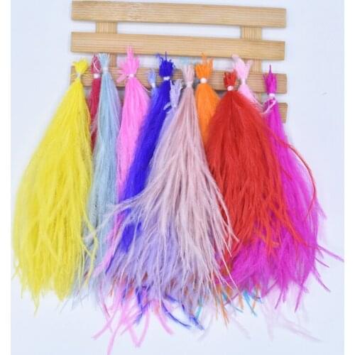 Natural Ostrich Feathers Silk Fluffy Plume 15-20cm/6-8inch White Ostrich Feather Trim Feathers for Clothes Feather Decoration