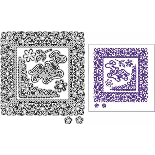 New Flower Square Corner Craft Embossing Mold 2021 Metal Cutting Dies for DIY Decorative Scrapbooking Album Card Making No Stamp