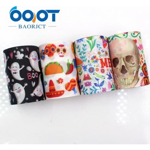 OOOT BAORJCT G-18816-985,75 mm,10 yards Double sided Cartoon Ribbons,Thermal transfer Printed grosgrain Wedding Accessories DIY