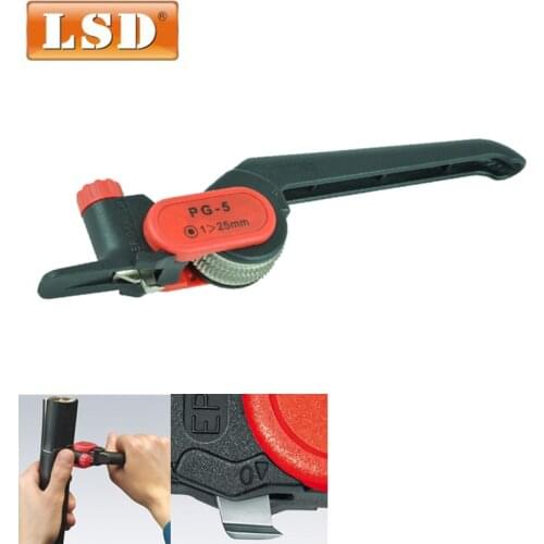 PG-5 Ratchet cable stripper 25mm2 round cable stripper knife Cable Wire Stripper Automatic Peeling Pliers