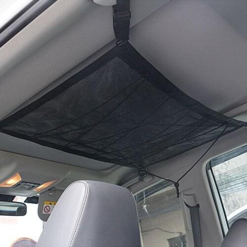 Portable Car Ceiling Storage Net Pocket Roof Interior Cargo Net Bag Car Trunk Storage Pouch Sundries Storage Organizer