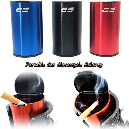 4 Color Portable Motorcycle Ashtray Car Truck Ashtray Smokeless Ashtray Cigarette Holder For BMW HONDA Kawasaki Halley Suzuki