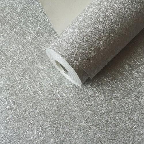 PVC Wallpaper 3D Gray Natural Silk Plain Color Wallpaper Living Room Clothing Store Thickened Waterproof Vinyl Papel De Parede