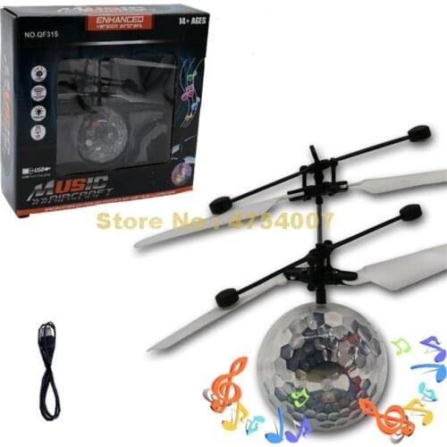 Qf315 infrared sensor intelligent led aircraft aerocraft usb flying flash ball music flight hand control electric Toy