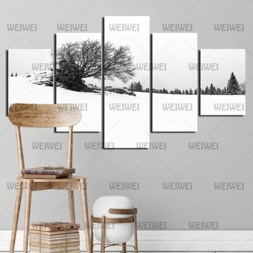 Home Wall Decoration Trees Growing On White Rocks Landscape Painting Canvas Painting Poster Print Picture Can Be Customized