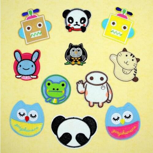 Fabric Embroidered Frog Cartoon Patch Cap Clothes Stickers Bag Sew Iron On Applique DIY Apparel Sewing Clothing Accessories BU81