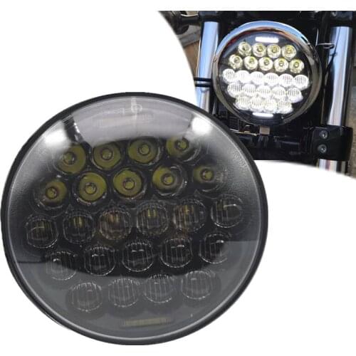 DOT Approved 5.75 Inch 75W LED DRL Black Headlight Motorcycle Projector Round Headlamp for Motorbike Sportster XL883 FXCW Dyna