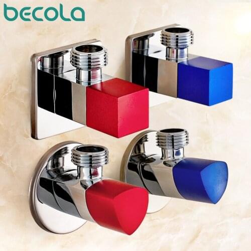 Solid Brass Angle Chrome Bronze Stop G1/2" Faucet Filling Cold and Hot Water Inlet valve Bathroom Accessories for Toilet Sink