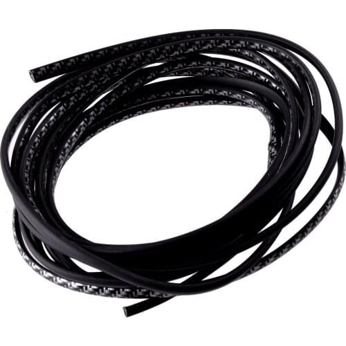 Universal U-Shape Black Carbon Fiber Texture Car Door Moulding Rubber Scratch Protector Strip Edge Guard Trim 5m 16ft