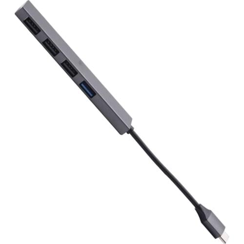 USB C Hub 4 in 1 Portable Aluminum Alloy USB Type C To 4 USB 2.0 480Mbps Port Hub Adapter