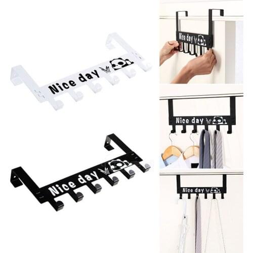 Over The Door Hook Hanger Heavy-Duty Organizer 6-hook Rack Hollow out Design for Coat Towel Bag Robe and Keys ALI88